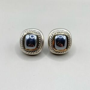 David Yurman Albion Hematite Clip Earrings
